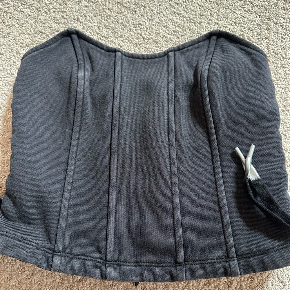 Heron Preston Black Strapless Corset-Style Top